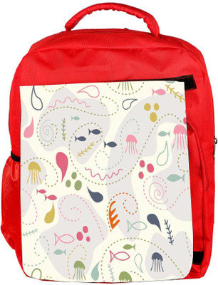 

Snoogg Eco Friendly Canvas Fish World Designer Backpack Rucksack School Travel Unisex Casual Canvas Bag Bookbag Satchel 5 L Backpack(Red)
