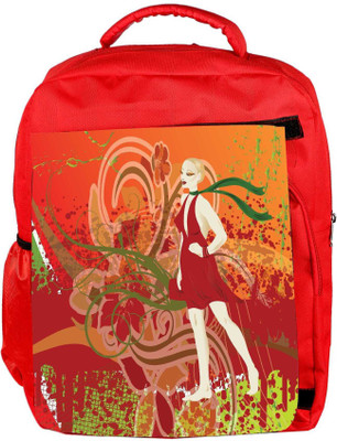 

Snoogg Eco Friendly Canvas Abstract Illustration Backpack Rucksack School Travel Unisex Casual Canvas Bag Bookbag Satchel 5 L Backpack(Red)