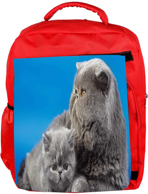 

Snoogg Eco Friendly Canvas Fluffy Kittens Animal Designer Backpack Rucksack School Travel Unisex Casual Canvas Bag Bookbag Satchel 5 L Backpack(Red)