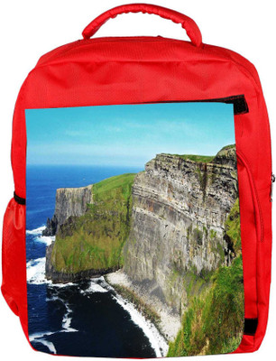 

Snoogg Eco Friendly Canvas Mountain Side View Designer Backpack Rucksack School Travel Unisex Casual Canvas Bag Bookbag Satchel 5 L Backpack(Red)