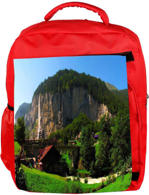 

Snoogg Eco Friendly Canvas Trees On Rock Head Designer Backpack Rucksack School Travel Unisex Casual Canvas Bag Bookbag Satchel 5 L Backpack(Red)