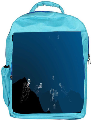 

Snoogg Eco Friendly Canvas Deep Sea Hunting Designer Backpack Rucksack School Travel Unisex Casual Canvas Bag Bookbag Satchel 5 L Backpack(Blue)
