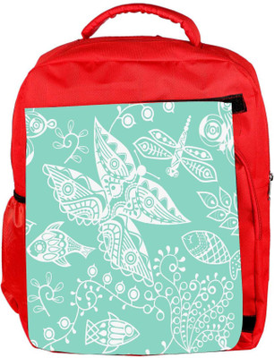 

Snoogg Eco Friendly Canvas White Butterfly Designer Backpack Rucksack School Travel Unisex Casual Canvas Bag Bookbag Satchel 5 L Backpack(Red)