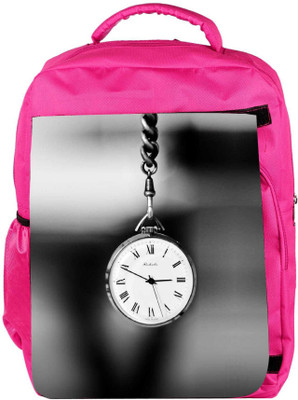 

Snoogg Eco Friendly Canvas Vintage Pocket Clock Backpack Rucksack School Travel Unisex Casual Canvas Bag Bookbag Satchel 5 L Backpack(Pink)