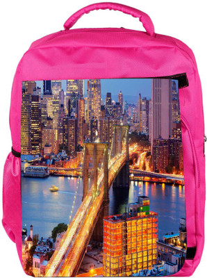 

Snoogg Eco Friendly Canvas Lightful Bridge Designer Backpack Rucksack School Travel Unisex Casual Canvas Bag Bookbag Satchel 5 L Backpack(Pink)