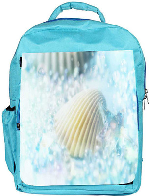

Snoogg Eco Friendly Canvas Blue Shell Designer Backpack Rucksack School Travel Unisex Casual Canvas Bag Bookbag Satchel 5 L Backpack(Blue)