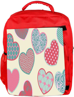

Snoogg Eco Friendly Canvas Multicolor Heart Designer Backpack Rucksack School Travel Unisex Casual Canvas Bag Bookbag Satchel 5 L Backpack(Red)