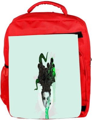 

Snoogg Eco Friendly Canvas Evil Mind Designer Backpack Rucksack School Travel Unisex Casual Canvas Bag Bookbag Satchel 5 L Backpack(Red)