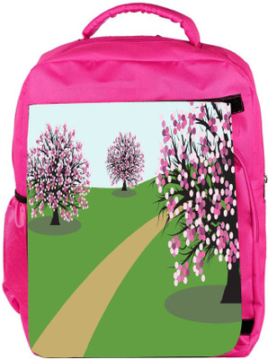 

Snoogg Eco Friendly Canvas Abstract Illustration Of A Background With Trees Backpack Rucksack School Travel Unisex Casual Canvas Bag Bookbag Satchel 5 L Backpack(Pink)