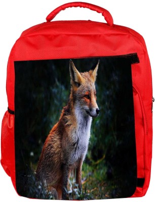 

Snoogg Eco Friendly Canvas Abstract Unique Fox Designer Backpack Rucksack School Travel Unisex Casual Canvas Bag Bookbag Satchel 5 L Backpack(Red)