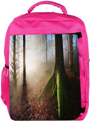 

Snoogg Eco Friendly Canvas Green Roots Designer Backpack Rucksack School Travel Unisex Casual Canvas Bag Bookbag Satchel 5 L Backpack(Pink)