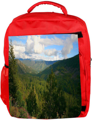 

Snoogg Eco Friendly Canvas Tall Trees In Forest Designer Backpack Rucksack School Travel Unisex Casual Canvas Bag Bookbag Satchel 5 L Backpack(Red)