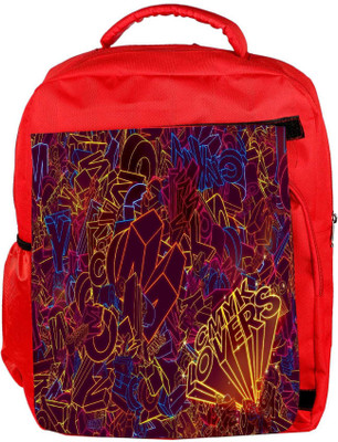 

Snoogg Eco Friendly Canvas Cmyk Lovers Designer Backpack Rucksack School Travel Unisex Casual Canvas Bag Bookbag Satchel 5 L Backpack(Red)