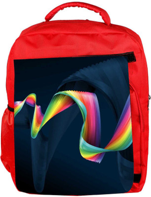

Snoogg Eco Friendly Canvas Wavy Mixed Color Designer Backpack Rucksack School Travel Unisex Casual Canvas Bag Bookbag Satchel 5 L Backpack(Red)