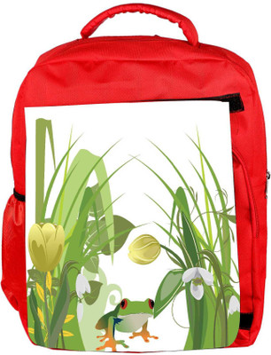 

Snoogg Eco Friendly Canvas Abstract Illustration With Lots Of Beautiful Flowers Backpack Rucksack School Travel Unisex Casual Canvas Bag Bookbag Satchel 5 L Backpack(Red)