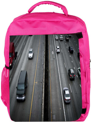 

Snoogg Eco Friendly Canvas Cars Running Designer Backpack Rucksack School Travel Unisex Casual Canvas Bag Bookbag Satchel 5 L Backpack(Pink)