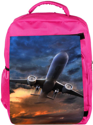 

Snoogg Eco Friendly Canvas Airliner Take Off Illustration Backpack Rucksack School Travel Unisex Casual Canvas Bag Bookbag Satchel 5 L Backpack(Pink)