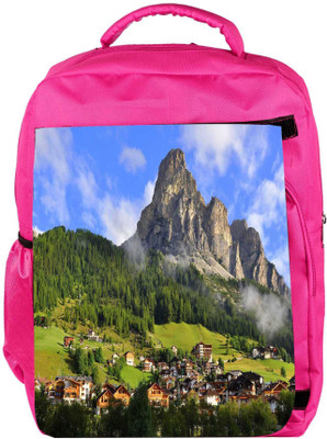 

Snoogg Eco Friendly Canvas Huge Rocks Designer Backpack Rucksack School Travel Unisex Casual Canvas Bag Bookbag Satchel 5 L Backpack(Pink)