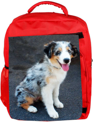 

Snoogg Eco Friendly Canvas Australian Shepherd Puppy Backpack Rucksack School Travel Unisex Casual Canvas Bag Bookbag Satchel 5 L Backpack(Red)