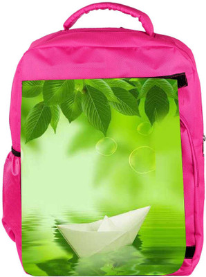 

Snoogg Eco Friendly Canvas Paper Boats Backpack Rucksack School Travel Unisex Casual Canvas Bag Bookbag Satchel 5 L Backpack(Pink)