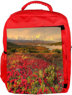 

Snoogg Eco Friendly Canvas Red Autumn Flower Designer Backpack Rucksack School Travel Unisex Casual Canvas Bag Bookbag Satchel 5 L Backpack(Red)