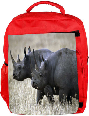 

Snoogg Eco Friendly Canvas Black Rhino Designer Backpack Rucksack School Travel Unisex Casual Canvas Bag Bookbag Satchel 5 L Backpack(Red)