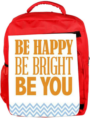 

Snoogg Eco Friendly Canvas Be Happy 2761 Backpack Rucksack School Travel Unisex Casual Canvas Bag Bookbag Satchel 5 L Backpack(Red)