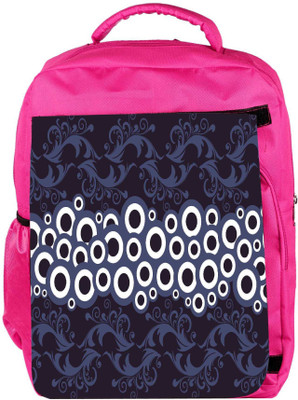 

Snoogg Eco Friendly Canvas White Circles Designer Backpack Rucksack School Travel Unisex Casual Canvas Bag Bookbag Satchel 5 L Backpack(Pink)