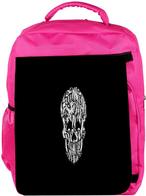 

Snoogg Eco Friendly Canvas Written Skull Designer Backpack Rucksack School Travel Unisex Casual Canvas Bag Bookbag Satchel 5 L Backpack(Pink)