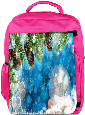 

Snoogg Eco Friendly Canvas Snowman Designer Backpack Rucksack School Travel Unisex Casual Canvas Bag Bookbag Satchel 5 L Backpack(Pink)