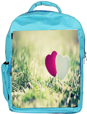 

Snoogg Eco Friendly Canvas Two Hearts Designer Backpack Rucksack School Travel Unisex Casual Canvas Bag Bookbag Satchel 5 L Backpack(Blue)