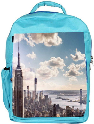 

Snoogg Eco Friendly Canvas Building And Cloud Designer Backpack Rucksack School Travel Unisex Casual Canvas Bag Bookbag Satchel 5 L Backpack(Blue)