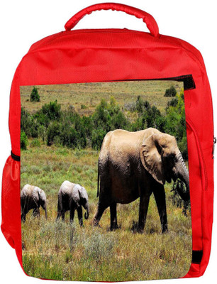 

Snoogg Eco Friendly Canvas Elephant Walking In Water Designer Backpack Rucksack School Travel Unisex Casual Canvas Bag Bookbag Satchel 5 L Backpack(Red)