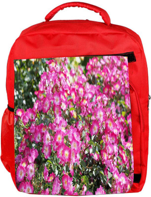 

Snoogg Eco Friendly Canvas Multicolor Flower Designer Backpack Rucksack School Travel Unisex Casual Canvas Bag Bookbag Satchel 5 L Backpack(Red)