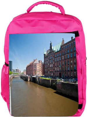 

Snoogg Eco Friendly Canvas Road Side Lake Designer Backpack Rucksack School Travel Unisex Casual Canvas Bag Bookbag Satchel 5 L Backpack(Pink)