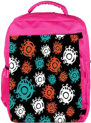 

Snoogg Eco Friendly Canvas Colorful Circles Black Designer Backpack Rucksack School Travel Unisex Casual Canvas Bag Bookbag Satchel 5 L Backpack(Pink)