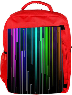 

Snoogg Eco Friendly Canvas Multicolor Rays Designer Backpack Rucksack School Travel Unisex Casual Canvas Bag Bookbag Satchel 5 L Backpack(Red)