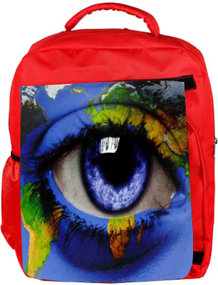 

Snoogg Eco Friendly Canvas World Map Around An Eye 2847 Backpack Rucksack School Travel Unisex Casual Canvas Bag Bookbag Satchel 5 L Backpack(Red)