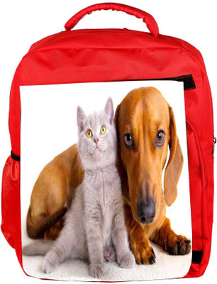

Snoogg Eco Friendly Canvas Best Friends Designer Backpack Rucksack School Travel Unisex Casual Canvas Bag Bookbag Satchel 5 L Backpack(Red)