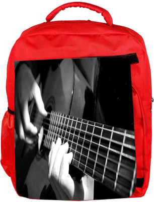 

Snoogg Eco Friendly Canvas Playing Guitar Designer Backpack Rucksack School Travel Unisex Casual Canvas Bag Bookbag Satchel 5 L Backpack(Red)