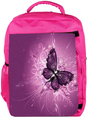 

Snoogg Eco Friendly Canvas Butterfly Graphic Purple Backpack Rucksack School Travel Unisex Casual Canvas Bag Bookbag Satchel 5 L Backpack(Pink)