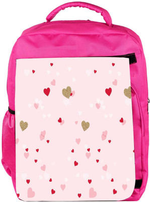 

Snoogg Eco Friendly Canvas Heart Pattern Pink Backpack Rucksack School Travel Unisex Casual Canvas Bag Bookbag Satchel 5 L Backpack(Pink)