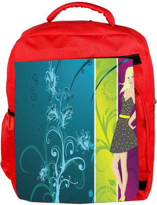 

Snoogg Eco Friendly Canvas Abstract Illustration Backpack Rucksack School Travel Unisex Casual Canvas Bag Bookbag Satchel 5 L Backpack(Red)