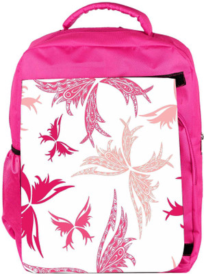 

Snoogg Eco Friendly Canvas Big Unique Butterfly White Pattern Designer Backpack Rucksack School Travel Unisex Casual Canvas Bag Bookbag Satchel 5 L Backpack(Pink)