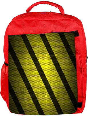 

Snoogg Eco Friendly Canvas Yellow Strips Designer Backpack Rucksack School Travel Unisex Casual Canvas Bag Bookbag Satchel 5 L Backpack(Red)