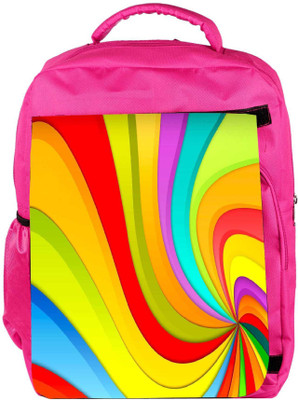 

Snoogg Eco Friendly Canvas Waves Of Multiple Color Designer Backpack Rucksack School Travel Unisex Casual Canvas Bag Bookbag Satchel 5 L Backpack(Pink)