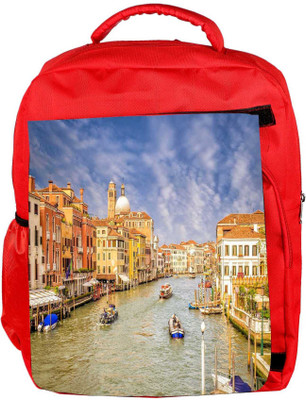 

Snoogg Eco Friendly Canvas Dirty Water Designer Backpack Rucksack School Travel Unisex Casual Canvas Bag Bookbag Satchel 5 L Backpack(Red)