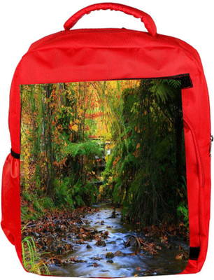 

Snoogg Eco Friendly Canvas Colordul Trees Designer Backpack Rucksack School Travel Unisex Casual Canvas Bag Bookbag Satchel 5 L Backpack(Red)