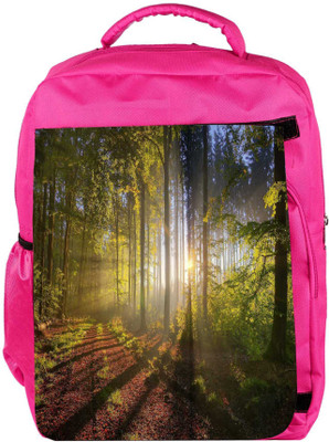 

Snoogg Eco Friendly Canvas Patternd Dense Forest Designer Backpack Rucksack School Travel Unisex Casual Canvas Bag Bookbag Satchel 5 L Backpack(Pink)