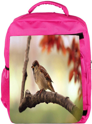 

Snoogg Eco Friendly Canvas Localite Sparrow Designer Backpack Rucksack School Travel Unisex Casual Canvas Bag Bookbag Satchel 5 L Backpack(Pink)
